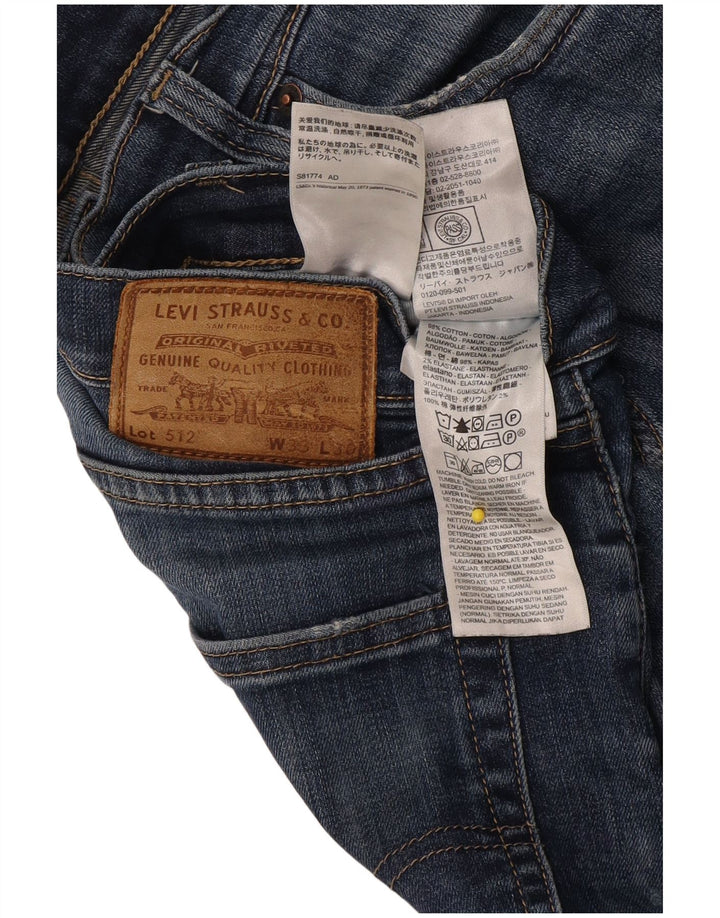 Мужские зауженные зауженные джинсы Levi's 512 W33 L30 синие, хлопок