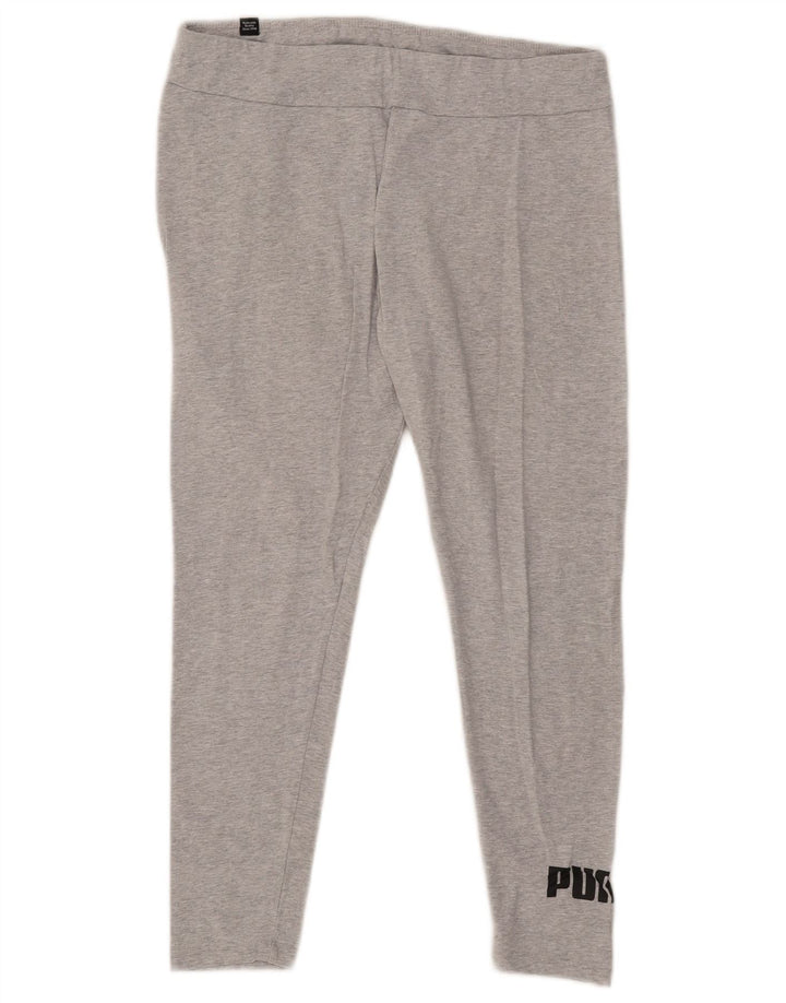 Женские леггинсы с рисунком Puma UK 14, большие серые в крапинку