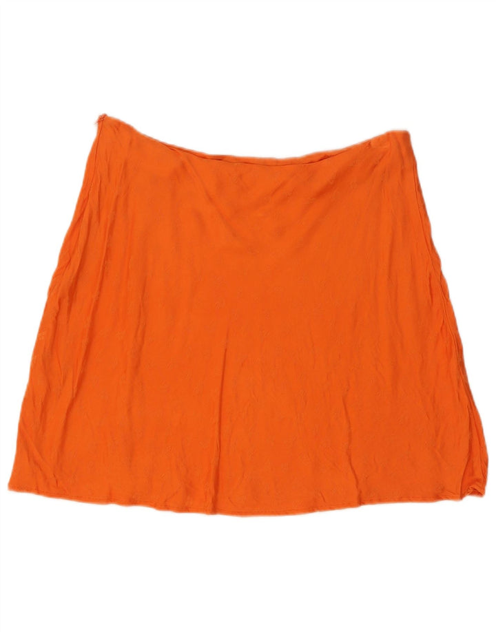 Женская мини-юбка Zara, большая W30, оранжевая вискоза