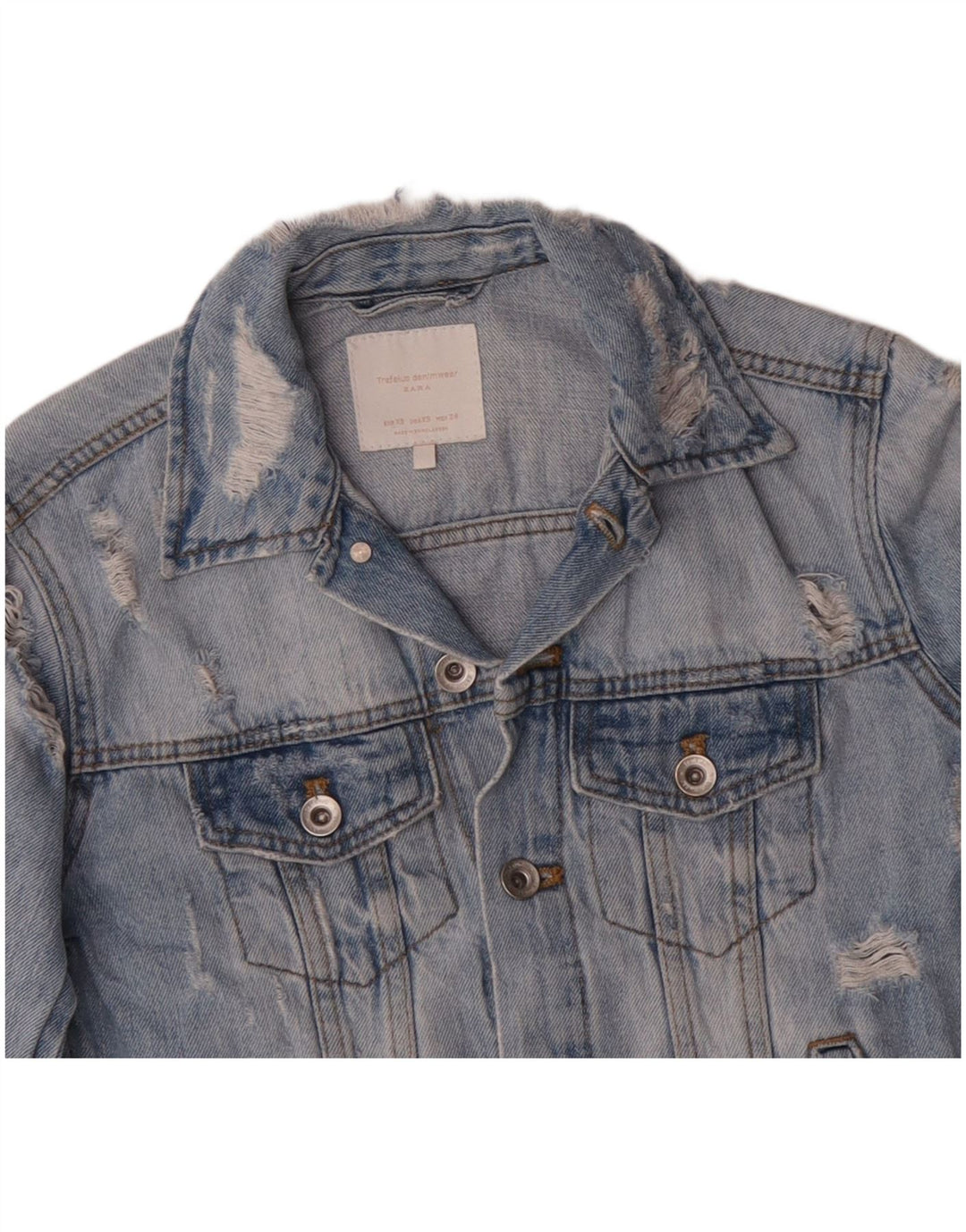 Женская джинсовая куртка ZARA UK 6 XS, синяя, хлопок