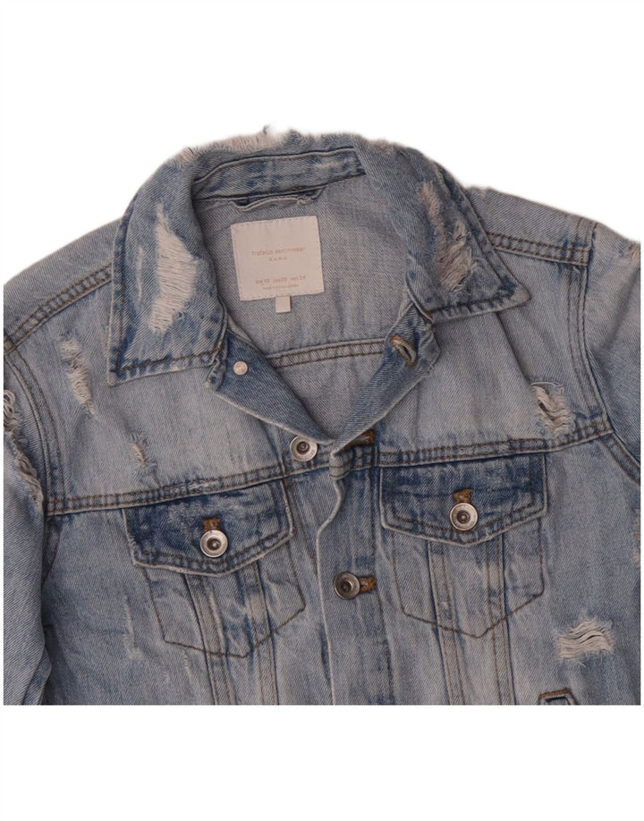 Женская джинсовая куртка ZARA UK 6 XS, синяя, хлопок