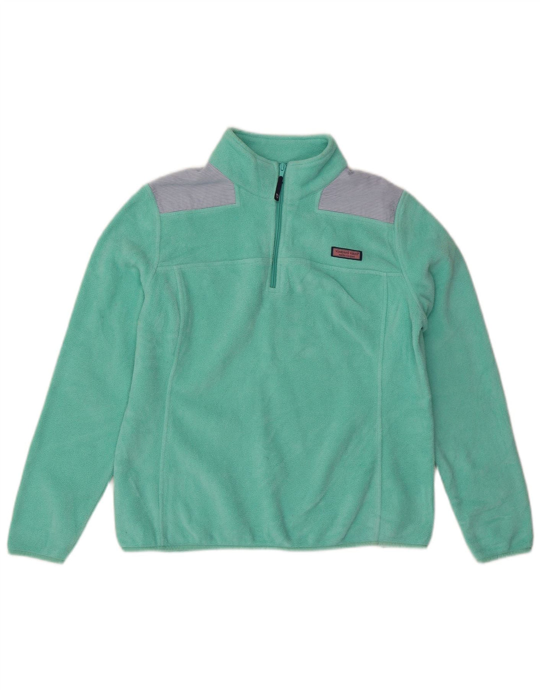 VINEYARD VINES Womens Fleece Jumper UK 14 Medium Turquoise Colourblock