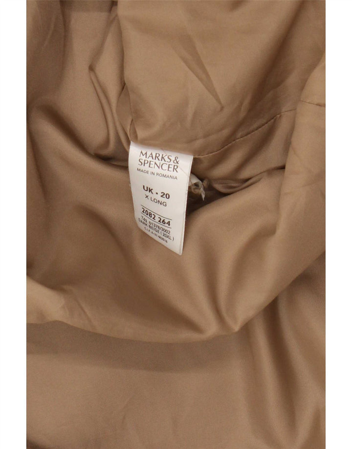 Женское удлиненное пальто Marks & Spencer UK 20 2XL, полиэстер бежевого цвета
