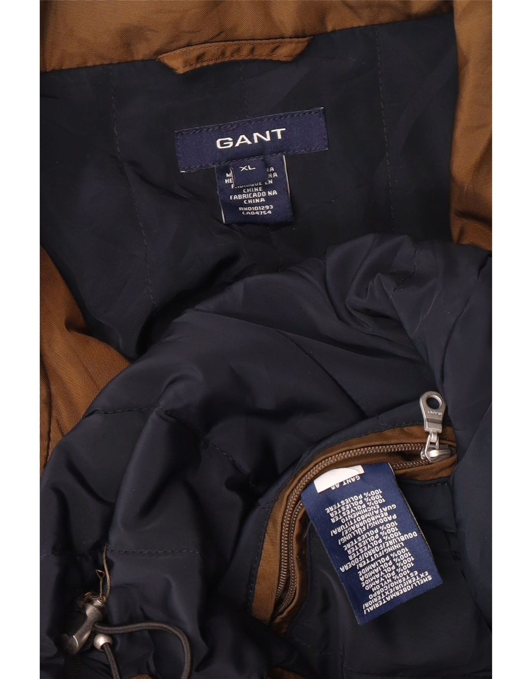Мужская куртка GANT с капюшоном UK 42 XL, коричневый нейлон, классическая