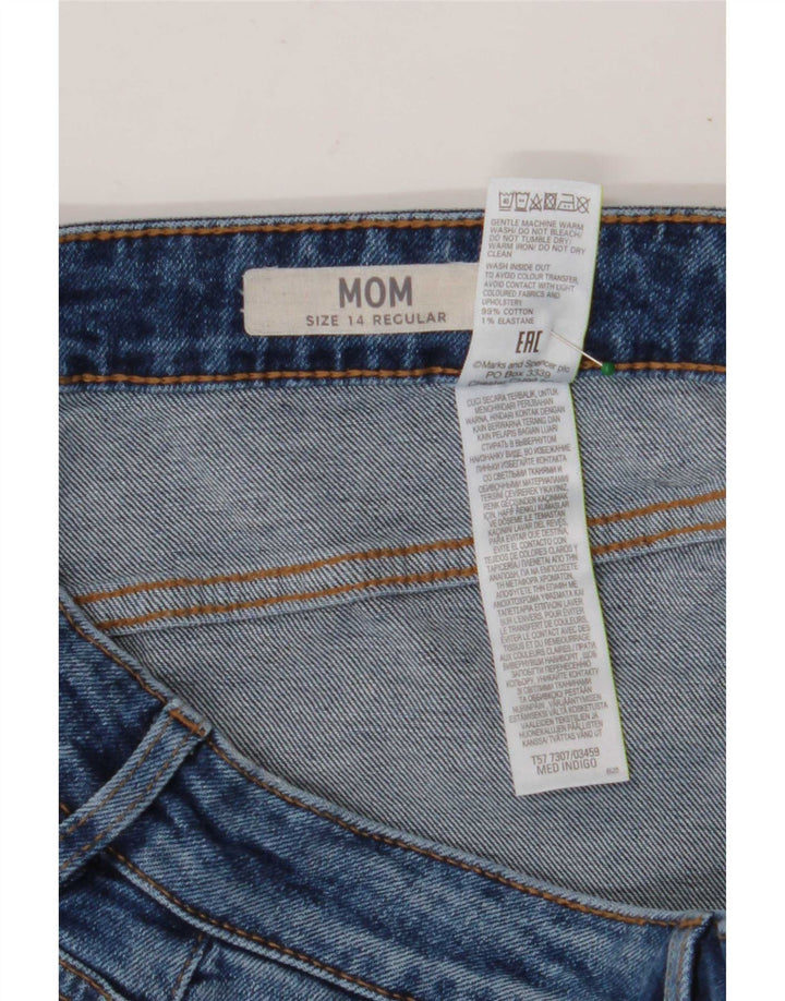 Женские зауженные джинсы Marks & Spencer Mom Regular, Великобритания 14, средние W30 L28, синие