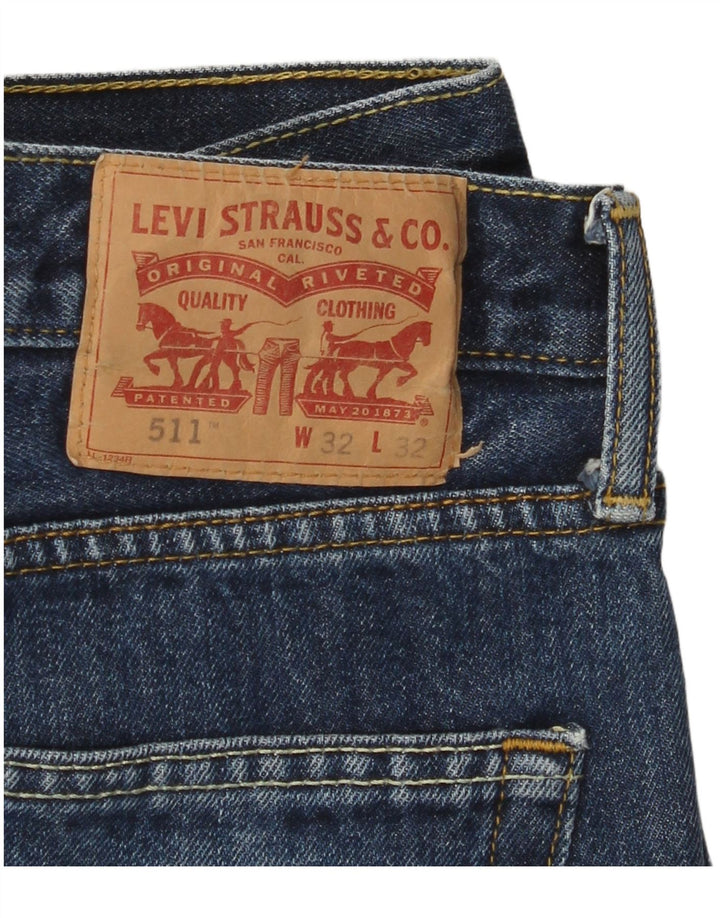 Мужские узкие джинсы LEVI'S 511 W32 L29 синие, хлопок