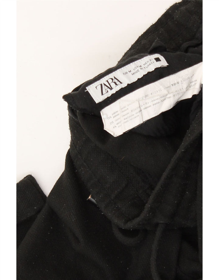 Мужские укороченные брюки Zara Medium W31 L26, черные, полиэстер
