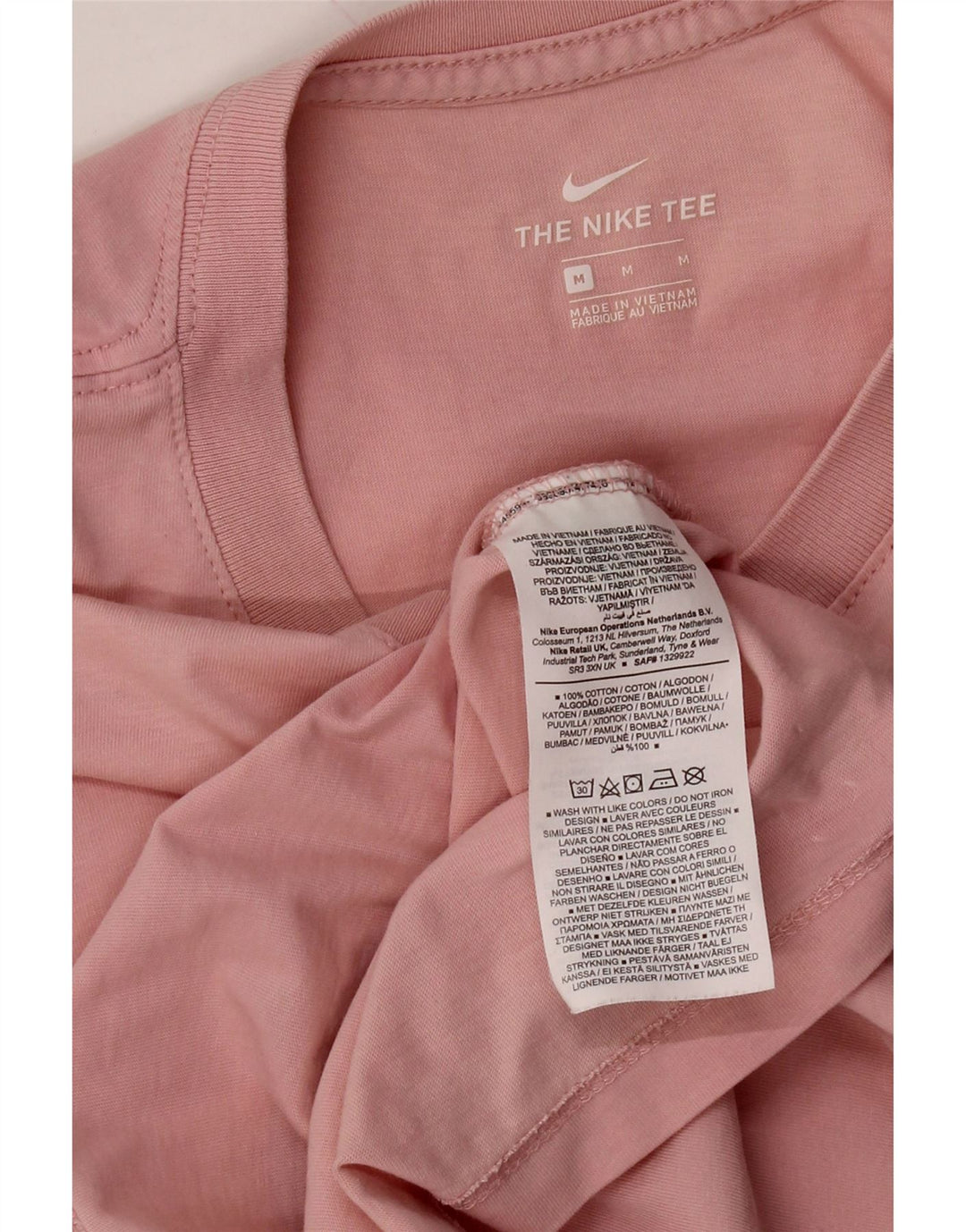 NIKE Womens Graphic Top Long Sleeve UK 14 Medium Pink Cotton Vintage Nike and Second-Hand Nike from Messina Hembry 