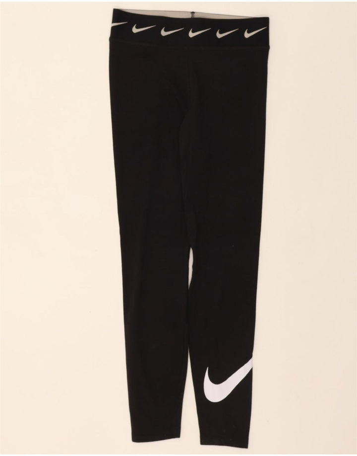 NIKE Womens Graphic Leggings UK 14 Medium Black Cotton Vintage Nike and Second-Hand Nike from Messina Hembry 