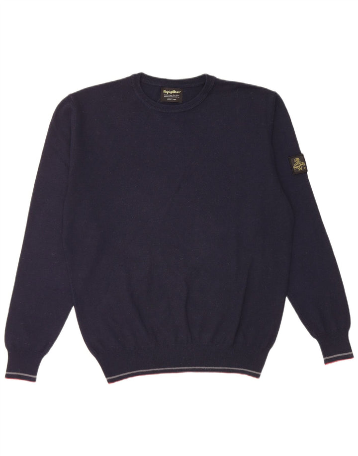 Refrigiwear Мужской свитер обычного кроя с круглым вырезом, маленький темно-синий