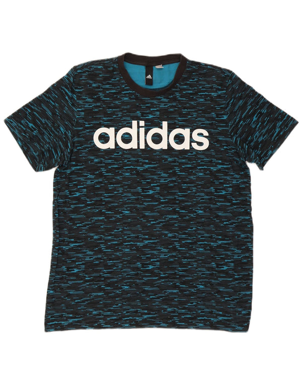 Adidas Mens Climalite Graphic T-Shirt Top Small Navy Blue Flecked