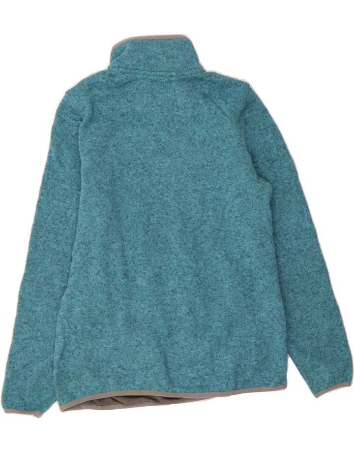 L.L.BEAN Womens Button Neck Sweatshirt Jumper UK 10 Small Blue Flecked Vintage L.L.Bean and Second-Hand L.L.Bean from Messina Hembry 