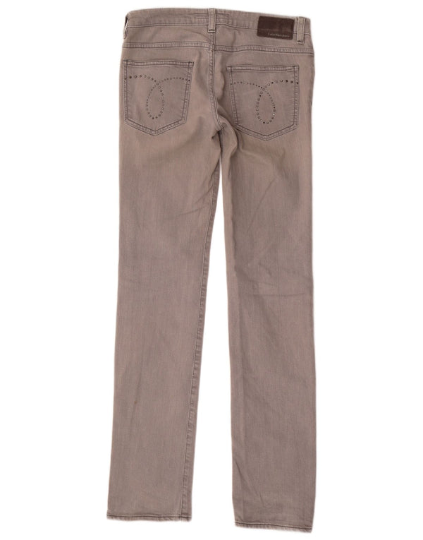 CALVIN KLEIN Женские прямые джинсы W28 L33 Серые хлопковые