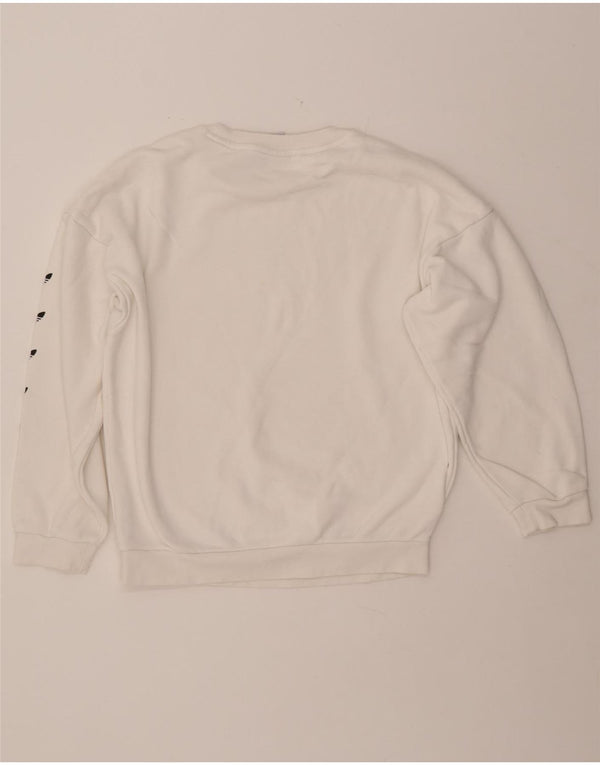 Женский джемпер оверсайз с рисунком ADIDAS UK 8, маленький белый хлопок