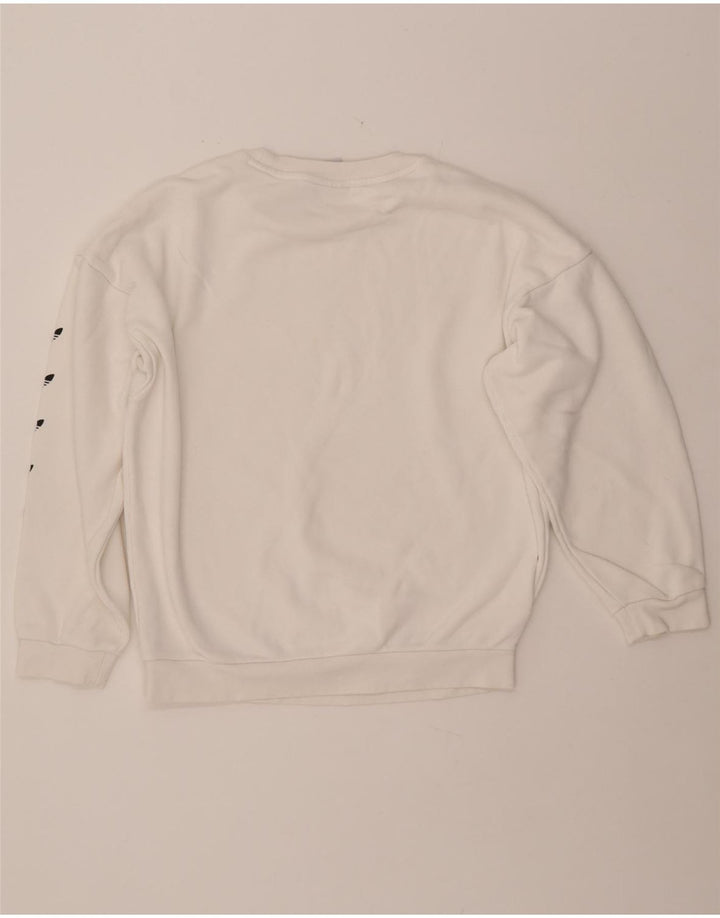 Женский джемпер оверсайз с рисунком ADIDAS UK 8, маленький белый хлопок