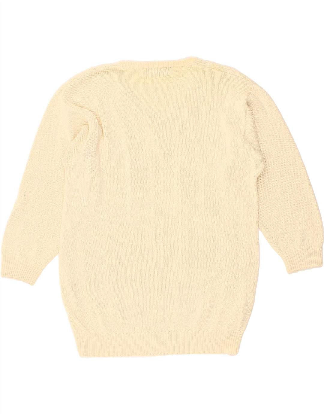 MARCEL CLAIR Womens V-Neck Jumper Sweater EU 44 XL Beige Cotton Vintage Marcel Clair and Second-Hand Marcel Clair from Messina Hembry 