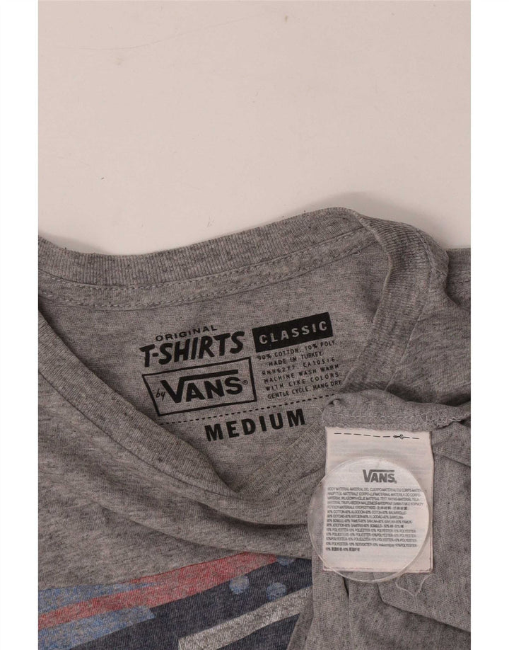 Мужская футболка с рисунком Vans, хлопковый топ среднего серого цвета