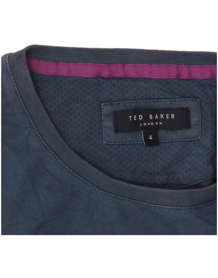 Мужская футболка с рисунком Ted Baker, размер 4, большая, темно-синяя