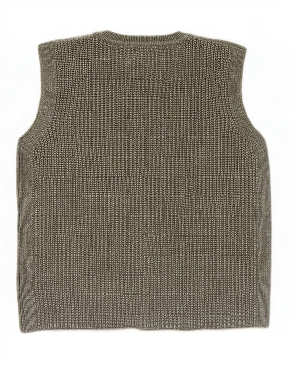 Женский кардиган без рукавов Marks & Spencer UK 6 XS, хаки, полиэстер