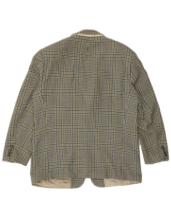 Мужской пиджак на 2 пуговицах HUGO BOSS UK 40, большой зеленый с узором «гусиные лапки»