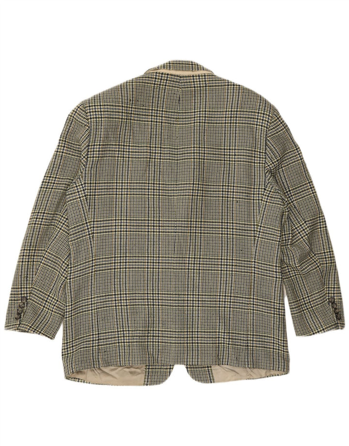 Мужской пиджак на 2 пуговицах HUGO BOSS UK 40, большой зеленый с узором «гусиные лапки»