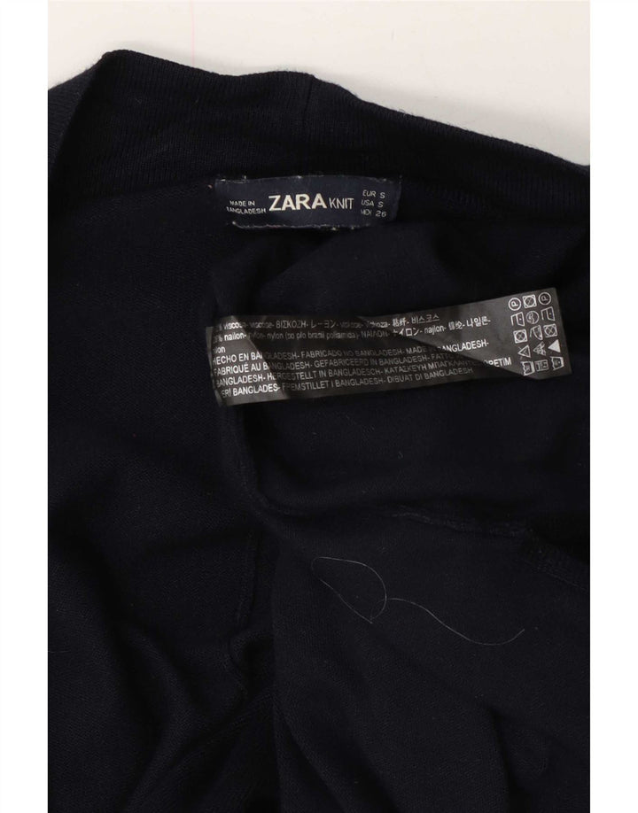 Женский длинный длинный открытый кардиган Zara UK 10, маленький темно-синий