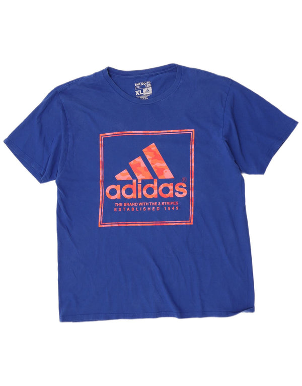 Мужская футболка с рисунком Adidas Top XL, синяя, хлопок