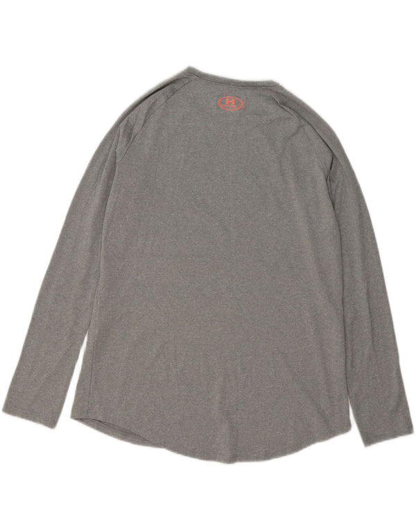 Топ с рисунком Under Armour для мальчиков Heat Gear, длинный рукав, 13–14 лет, размер XL, серый