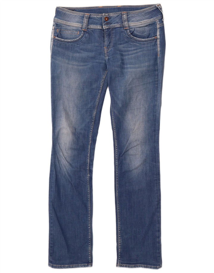 PEPE Jeans Женские прямые джинсы W32 L34 Синий хлопок