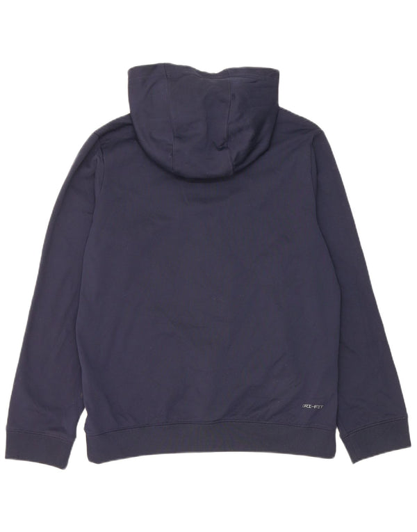 Свитер с капюшоном на молнии Nike Dri Fit для мальчиков 13–14 лет XL, темно-синий с цветными блоками