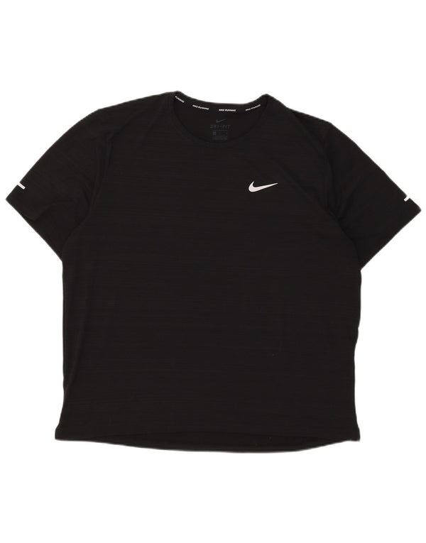 Мужская футболка Nike Dri Fit, большой черный полиэстер в тонкую полоску