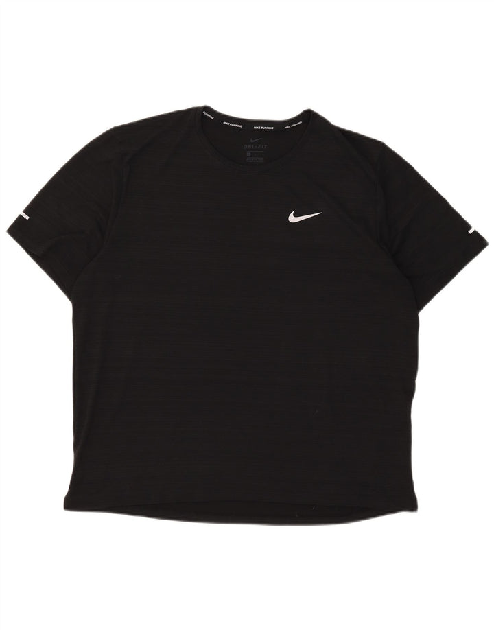 Мужская футболка Nike Dri Fit, большой черный полиэстер в тонкую полоску