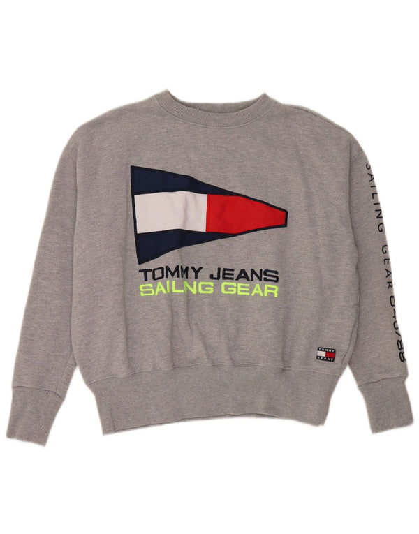 Tommy Hilfiger Женский свитер свободного кроя с рисунком UK 6 XS Серый