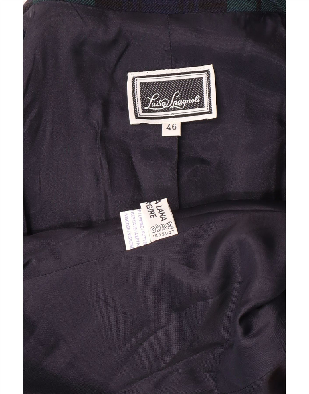 LUISA SPAGNOLI Женский пиджак IT 46 Большой Зеленый Клетчатый Классический