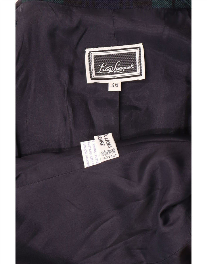 LUISA SPAGNOLI Женский пиджак IT 46 Большой Зеленый Клетчатый Классический