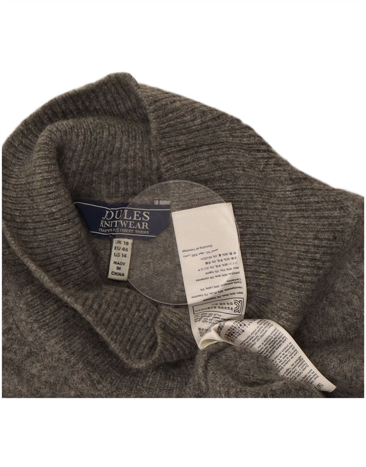 JOULES Женский свободный джемпер с высоким воротником, Великобритания, 18 XL, серая шерсть