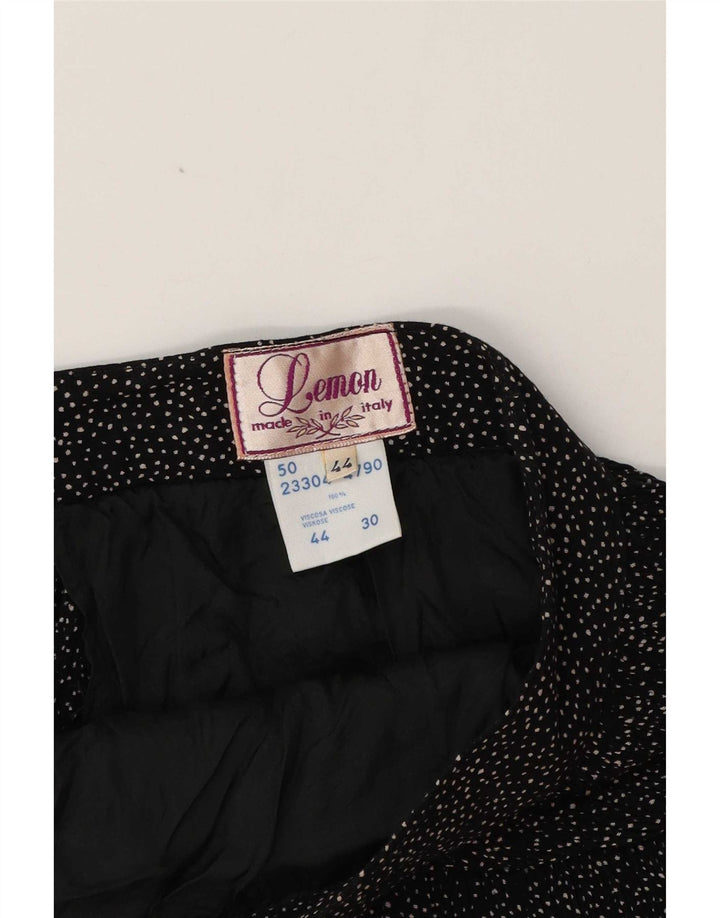 Юбка миди женская Lemon IT 44 Medium W30 Черная пятнистая вискоза