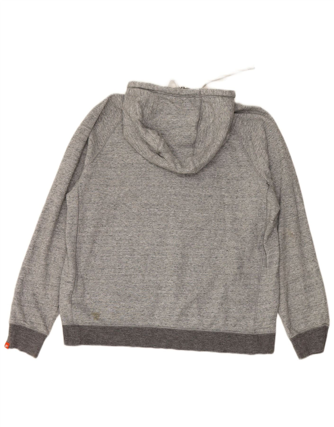 NIKE Mens Zip Neck Hoodie Jumper Large Grey Cotton