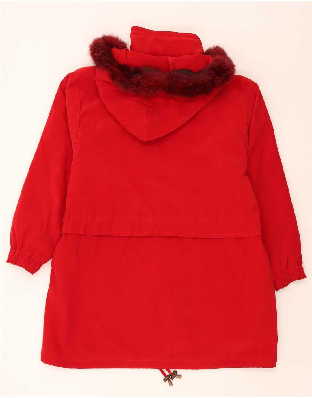 Винтажная женская оверсайз-парка с капюшоном, Великобритания, 18 XL, красный полиэстер