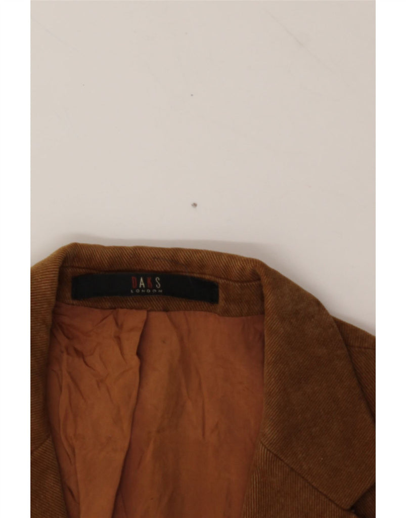 DAKS Mens 3 Button Blazer Jacket UK 38 Medium Brown Cotton Vintage DAKS and Second-Hand DAKS from Messina Hembry 