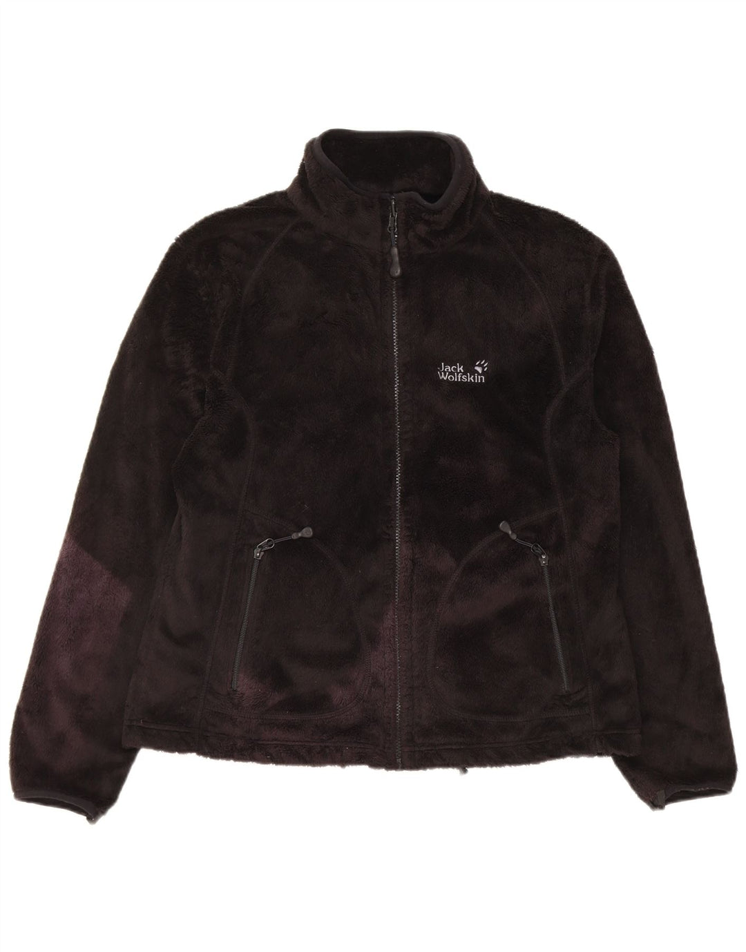 Женская флисовая куртка с подкладкой Jack Wolfskin UK 16, большой черный полиэстер