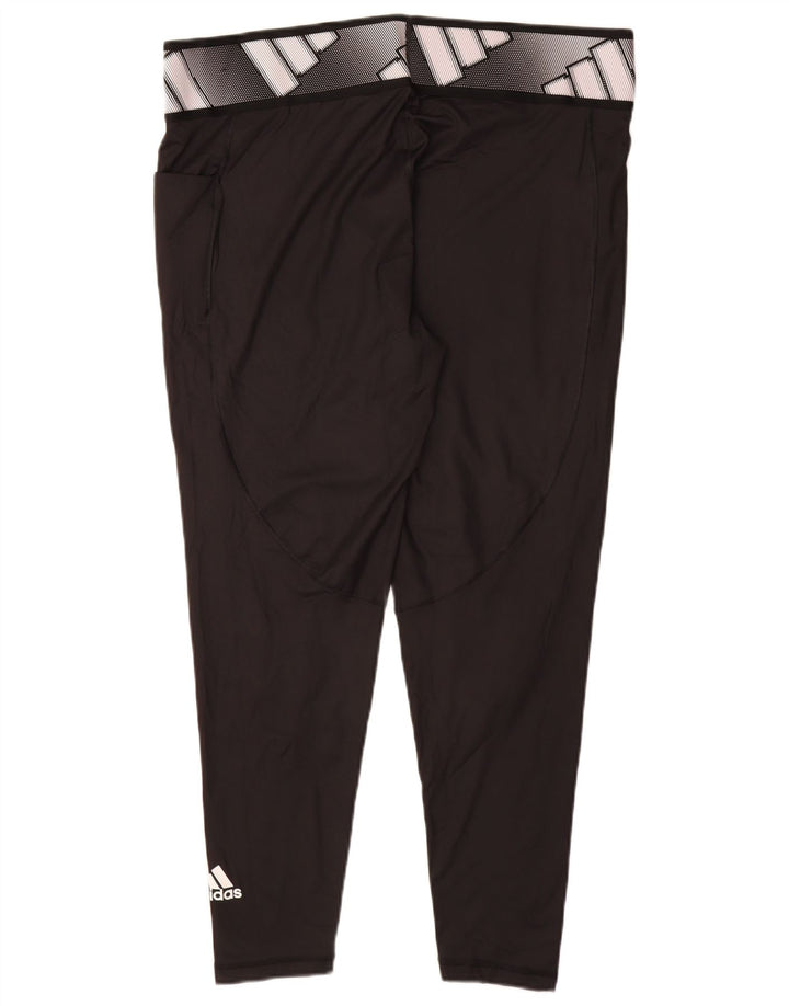 Женские леггинсы Adidas с рисунком UK 24/26 2XL, черный полиэстер