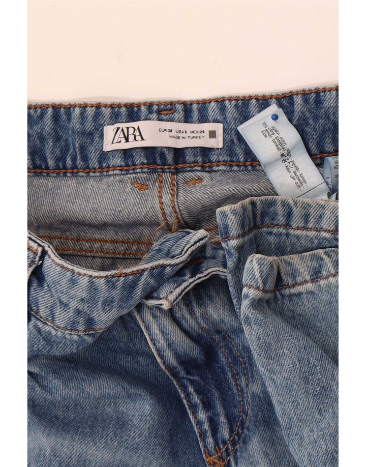 Женские расклешенные джинсы Zara EU 38, маленькие W28 L32, синие, хлопок