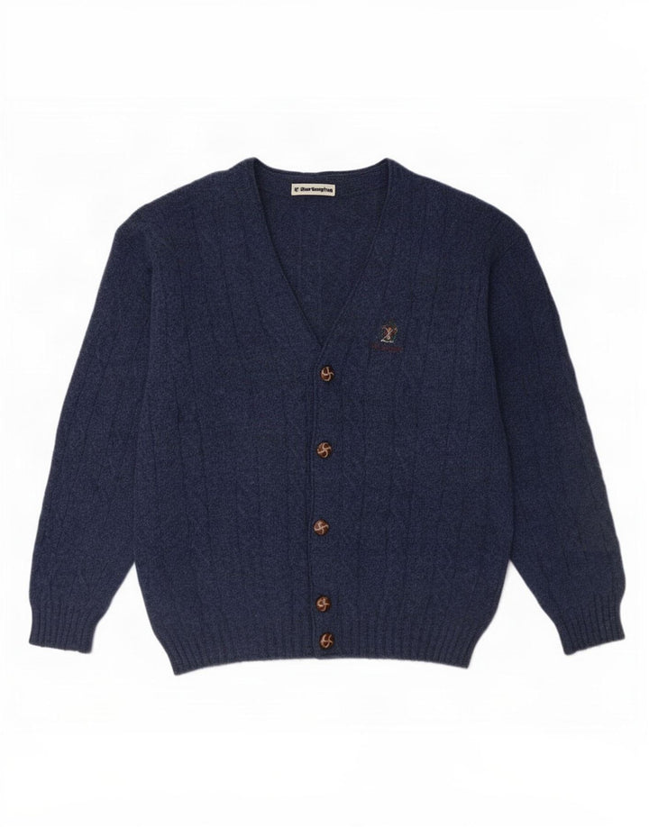 Мужской кардиган Burlington IT 48 Medium Navy Blue Wool