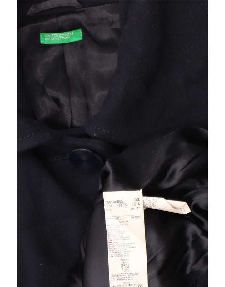 Женское пальто Benetton IT 42 Medium Navy Blue Wool