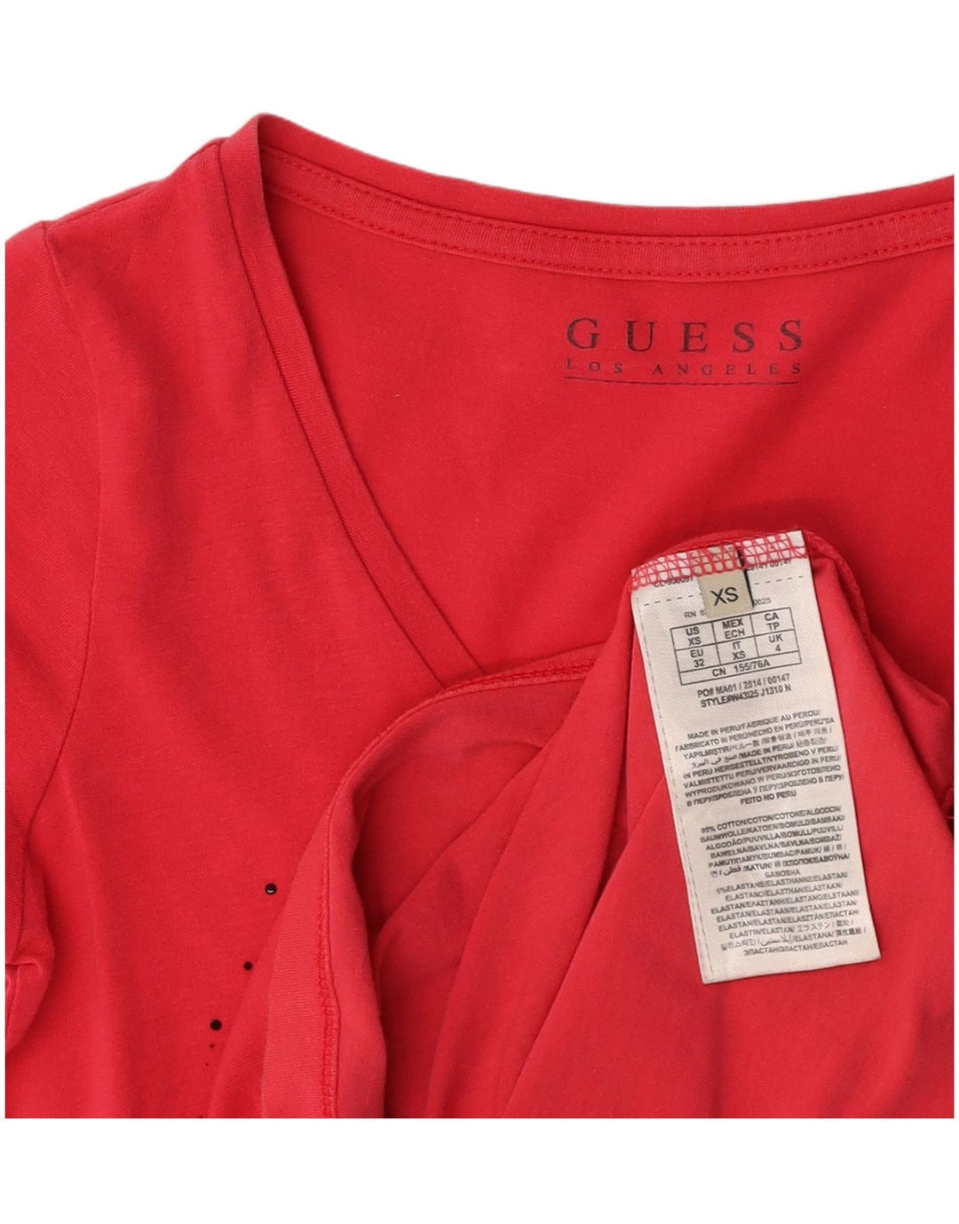 Женская футболка с рисунком GUESS Top UK 4 XS, розовый хлопок