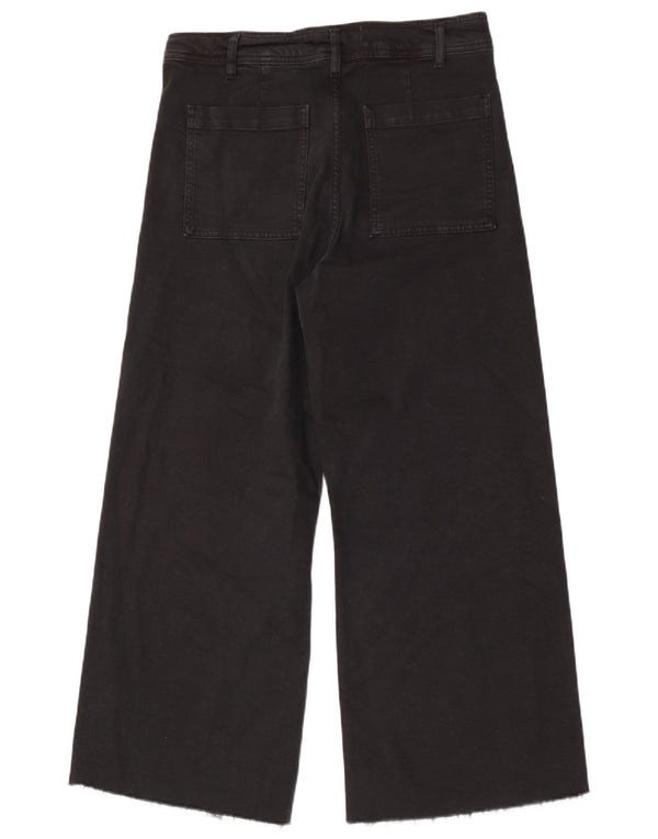 Женские широкие джинсы с завышенной талией ZARA EU 44 XL W34 L28, черный хлопок