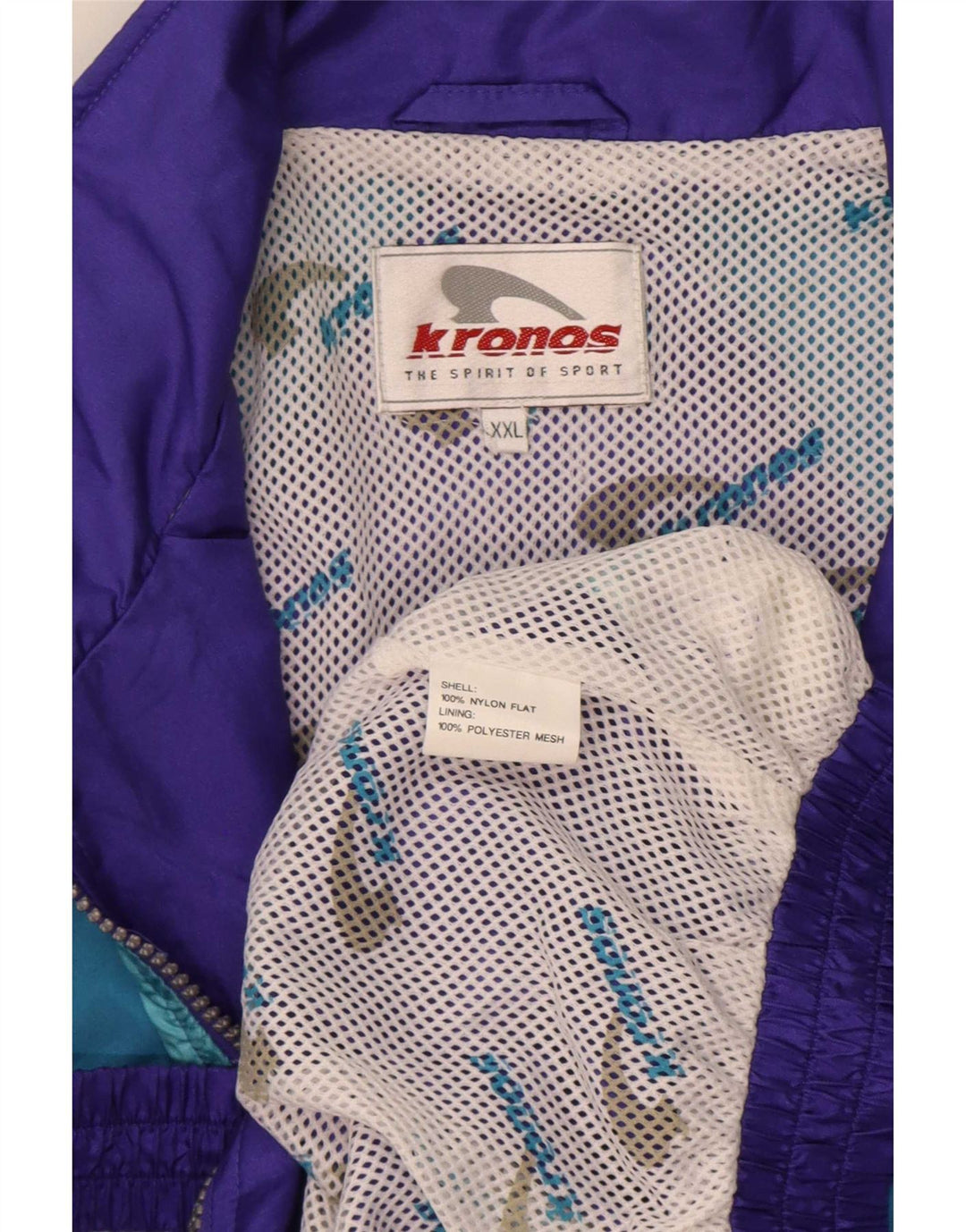 Мужской спортивный костюм Kronos, верхняя куртка 2XL, фиолетовый, нейлон с цветными блоками