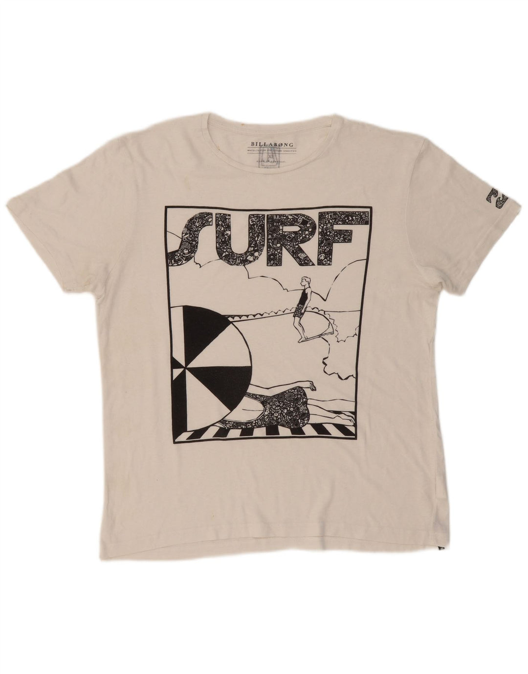 BILLABONG Мужская футболка с рисунком Top XL Белый Полиэстер