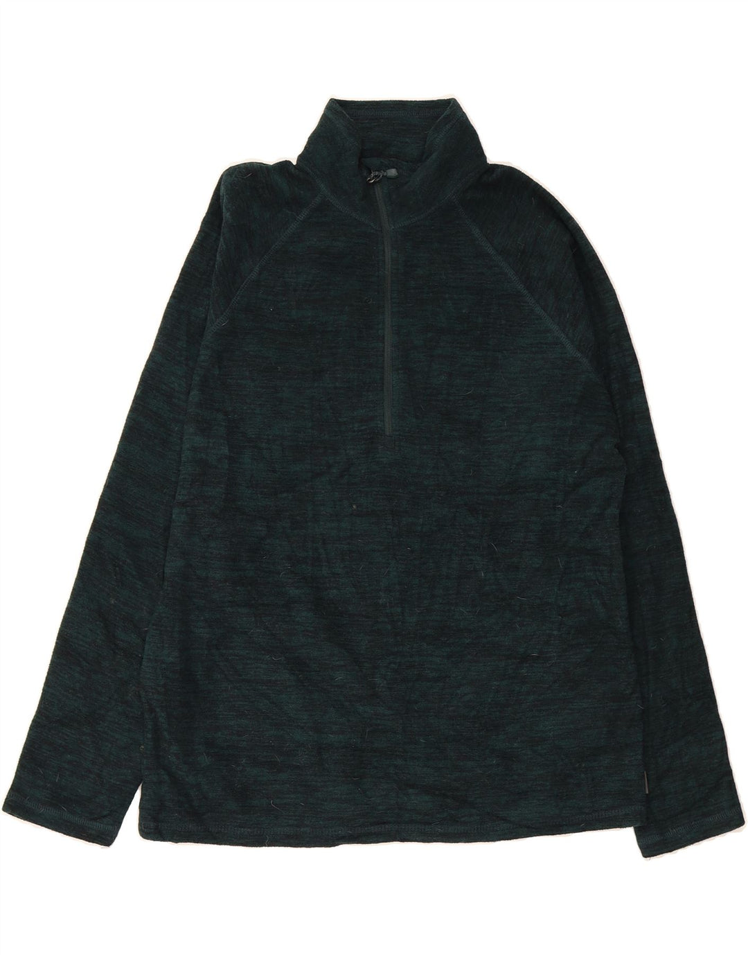 EDDIE BAUER Womens Zip Neck Fleece Jumper UK 14 Medium Green Polyester Vintage Eddie Bauer and Second-Hand Eddie Bauer from Messina Hembry 